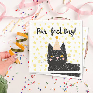 Servilleta De Papel Funny Black Cat Perfect Day Birday