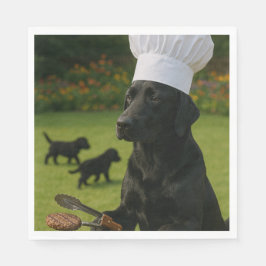 Servilleta De Papel Funny Black Labrador BBQ ChefSummer Dinner
