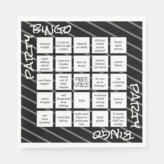 Servilleta De Papel Funny Black White Stripes Fiestas Napkins (Anverso)