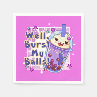 SERVILLETA DE PAPEL FUNNY BOBA TEA BELL BURST MY BALLS DECOUPAGE PAPER