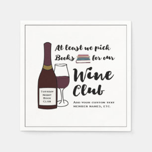 Servilleta De Papel Funny Book Club Chicas del Club de Vino Bebida N