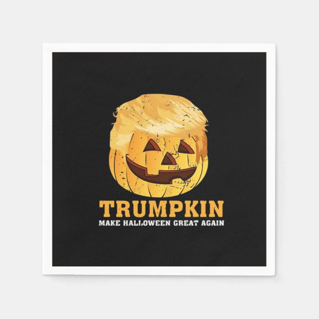 Servilleta De Papel Funny Calabaza Trumpkin Halloween (Anverso)