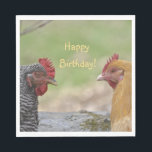 Servilleta De Papel Funny Chicken Happy Birthday<br><div class="desc">Estas servilletas de papel presentan dos lindos pollos. ¡Genial para los amantes del pollo!</div>