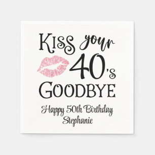 Servilleta De Papel Funny Cumpleaños Besa tu Década Adiós Personalizad