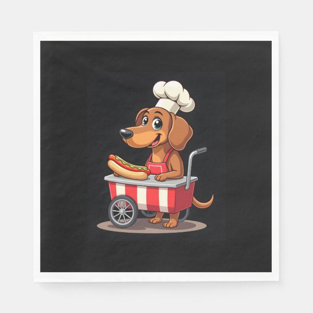 Servilleta De Papel Funny Dachshund Dog Hotdog Sandwich Weenie Sausage (Anverso)