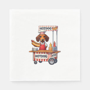 Servilleta De Papel Funny Dachshund Dog Hotdog Sandwich Weenie Sausage