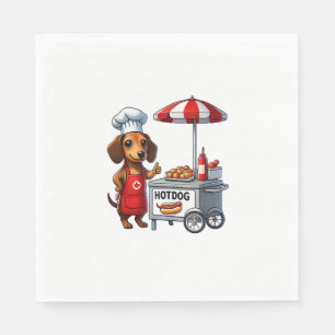 Servilleta De Papel Funny Dachshund Perro Weiner Sausage Hotdog Sandwi