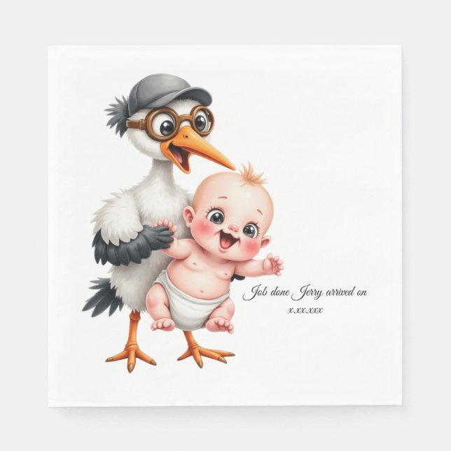 Servilleta De Papel Funny designed paper napkins baby shower adjust  (Anverso)
