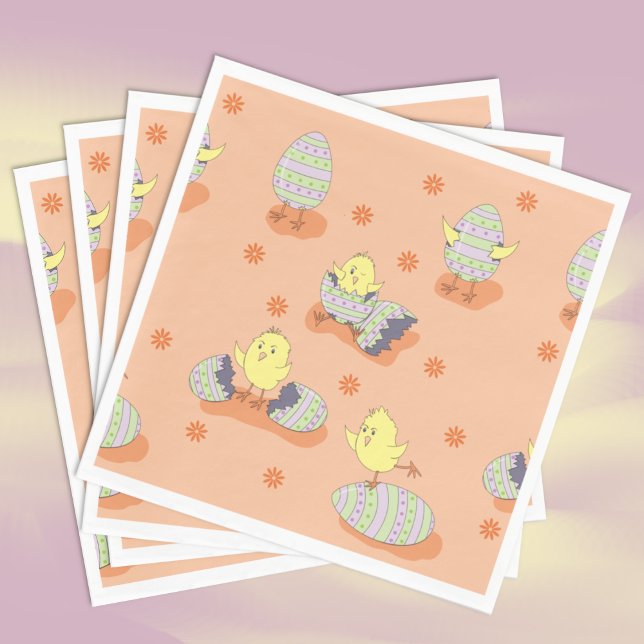 Servilleta De Papel Funny Doodle Easter Chicles Papeles (Funny Doodle Easter Chicks Paper Napkins .)