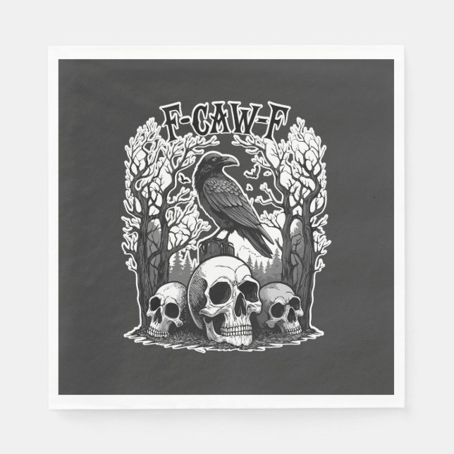 Servilleta De Papel Funny F Caw F Raven Halloween (Anverso)