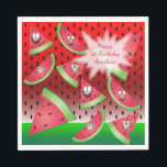 Servilleta De Papel Funny Face Watermelon Design<br><div class="desc">Servilletas. Con un divertido diseño de la cara de la sandía personalizado. Genial para cualquiera que ame la sandía. ⭐ Este Producto es 100% Personalizable. Los gráficos y el texto pueden ser borrados, movidos, cambiados, rotados, etc... ⭐ el 99% de mis diseños en mi tienda están hechos en capas. Esto...</div>