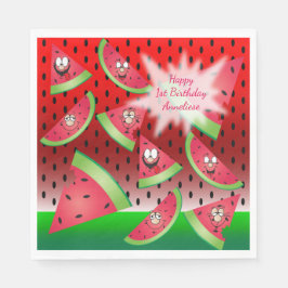 Servilleta De Papel Funny Face Watermelon Design