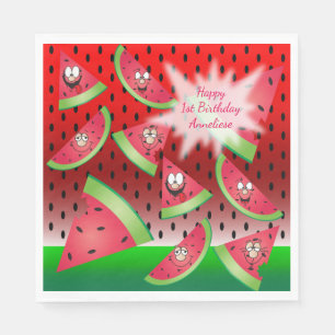 Servilleta De Papel Funny Face Watermelon Design
