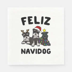 Servilleta De Papel Funny Feliz Navidog Ministra Schnauzer amante del