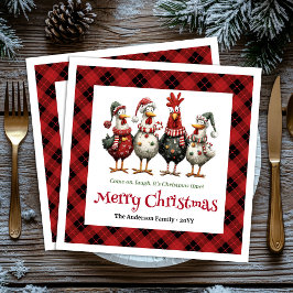 Servilleta De Papel Funny festive chickens napkins with name editable