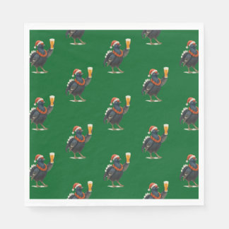Servilleta De Papel Funny Festive Grouse with Beer Christmas Napkins