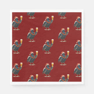 Servilleta De Papel Funny Festive Grouse with Beer Christmas Napkins