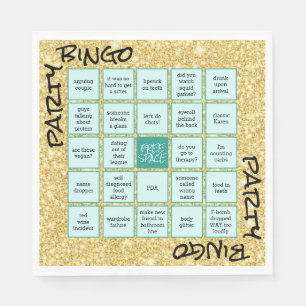 Servilleta De Papel Funny Fiesta Bingo Gold Purpurina Napkins Verde az