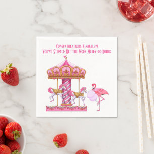 Servilleta De Papel Funny Flamingo Merry go Round Retirement Fiesta