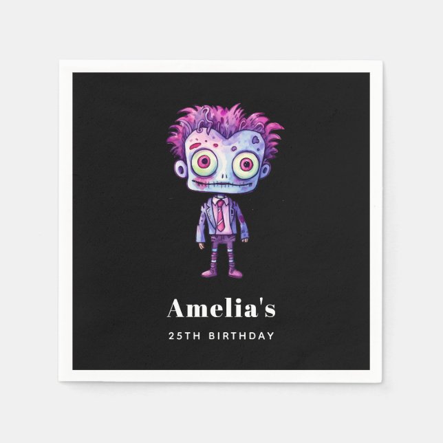 Servilleta De Papel Funny Frankenstein Monster Halloween Fun Cumpleaño (Anverso)