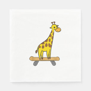 Servilleta De Papel Funny Giraffe Lover Giraffe Skateboard