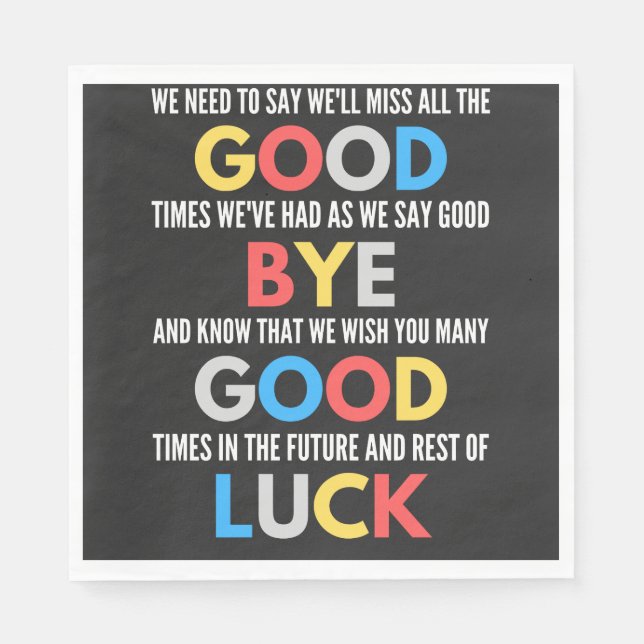Servilleta De Papel Funny Going Away Farewell (Anverso)