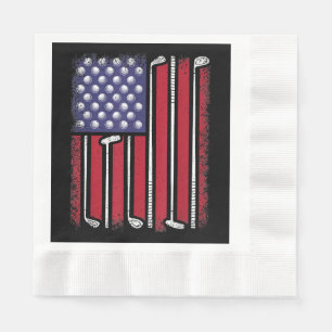Servilleta De Papel Funny Golf American Flag Golf Player Vintage Golfe