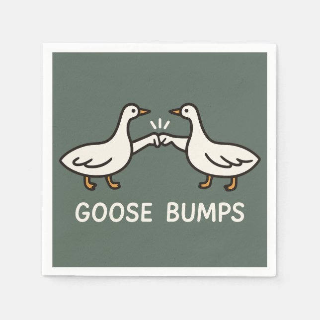 Servilleta De Papel Funny Goose Bump Personalizado | Fist Bump Geese A (Anverso)