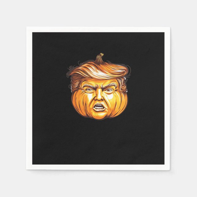 Servilleta De Papel Funny Halloween Calabaza Parodia política Donald T (Anverso)