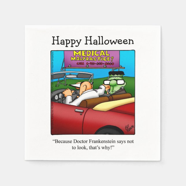 Servilleta De Papel Funny Halloween Cocktail Napkins (Anverso)
