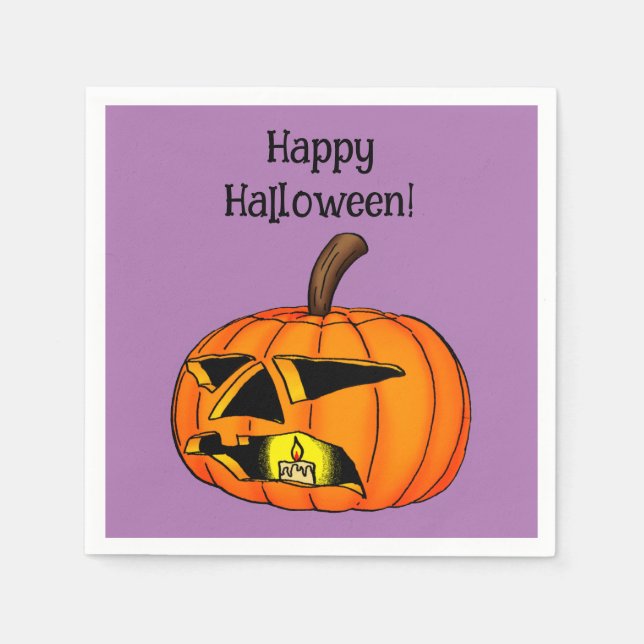 Servilleta De Papel Funny Halloween Fiesta Napkins (Anverso)