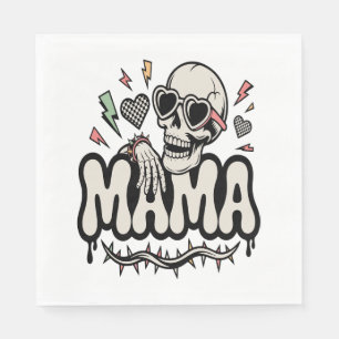 Servilleta De Papel Funny Halloween Mama Guay Skull