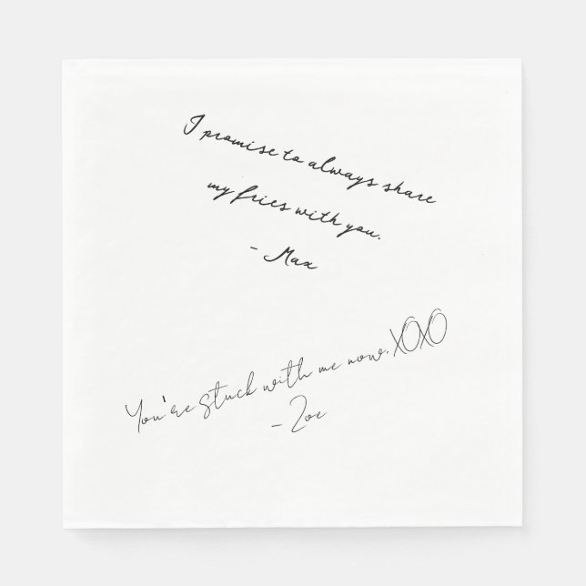 Servilleta De Papel Funny Handwritten Custom Love Note (Anverso)