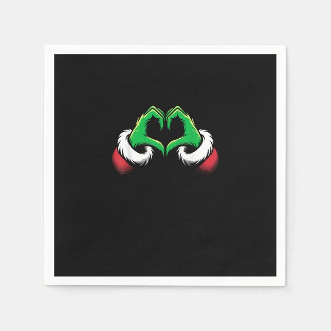 Servilleta De Papel Funny Heart Hands Navidades (Anverso)