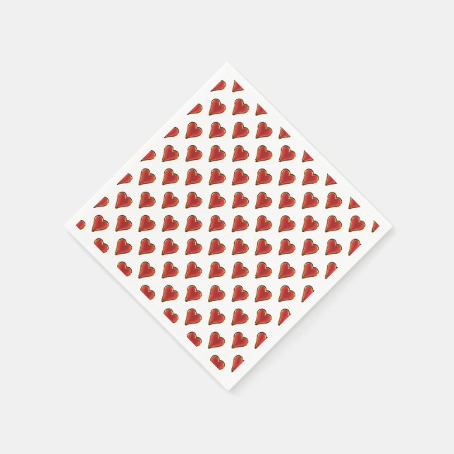 Servilleta De Papel Funny Heart Pattern oro rojo + tu trasero. y texto (Borde)