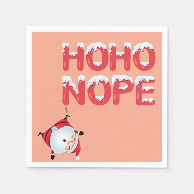 Servilleta De Papel Funny Ho Ho Nope Christmas (Anverso)