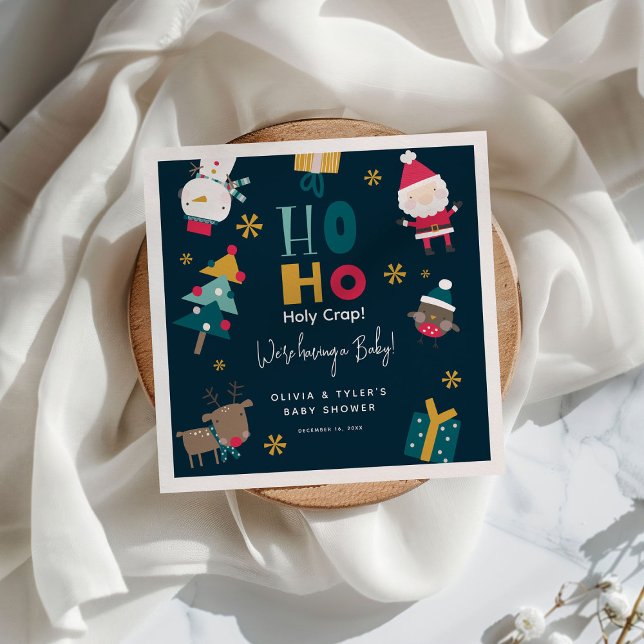 Servilleta De Papel Funny 'Ho Holy Crap' Navidades de Baby Shower (Subido por el creador)