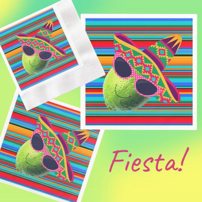 Servilleta De Papel Funny Lime With Sombrero Party (Cute party napkins!)