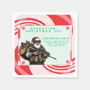 Servilleta De Papel Funny Military/Navidades Santa