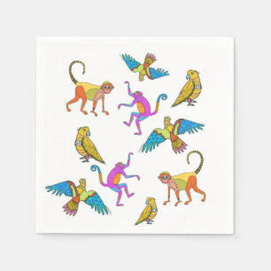 Servilleta De Papel Funny Monkeys Napkin