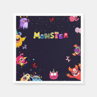 Servilleta De Papel Funny Monster Napkins Party Birthday