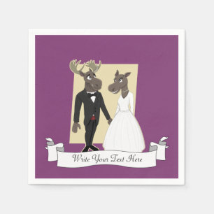 Servilleta De Papel Funny Moose Boda Personalizado