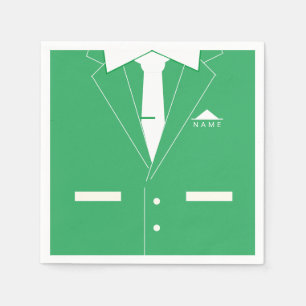 Servilleta De Papel Funny Napkins con nombre personalizado Green Suit 