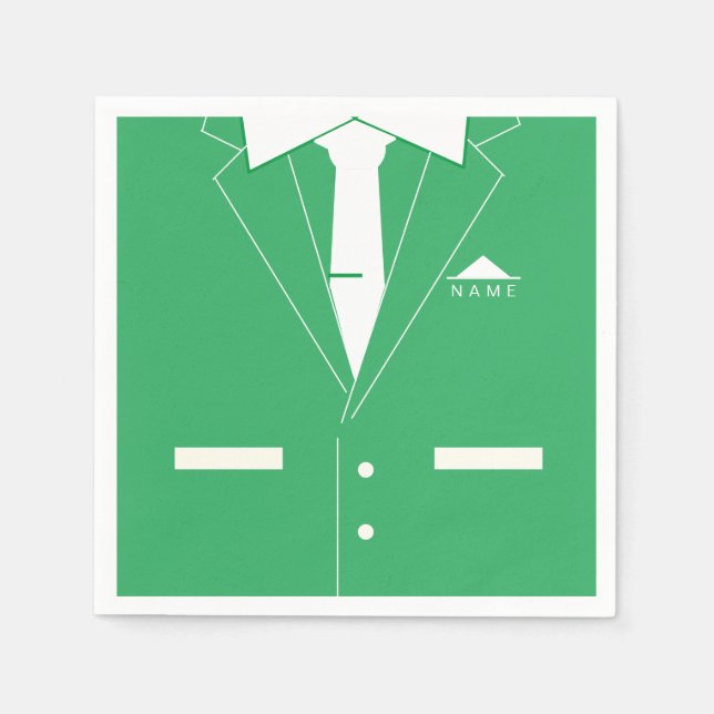 Servilleta De Papel Funny Napkins con nombre personalizado Green Suit  (Anverso)