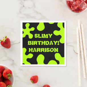 Servilleta De Papel Funny neon green slime nombre personalizado cumple