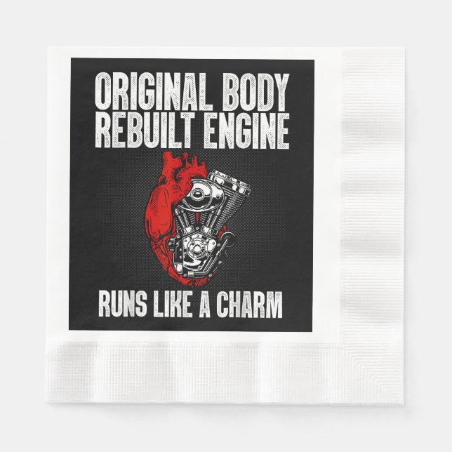 Servilleta De Papel Funny Open Heart Surgery Recuperación Survivor Reg (Anverso)