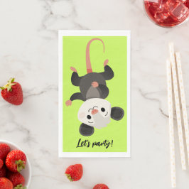 Servilleta De Papel Funny Opossum “Let’s Party” Green