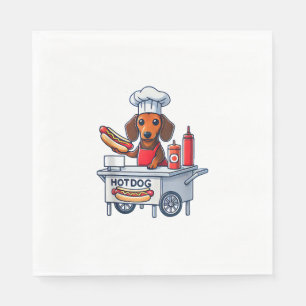 Servilleta De Papel Funny Perro Dachshund Perro Weenie Sausage Hotdog 