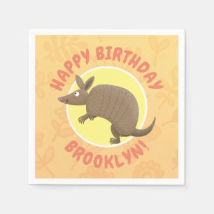 Servilleta De Papel Funny personalizado de cumpleaños de armadillo per