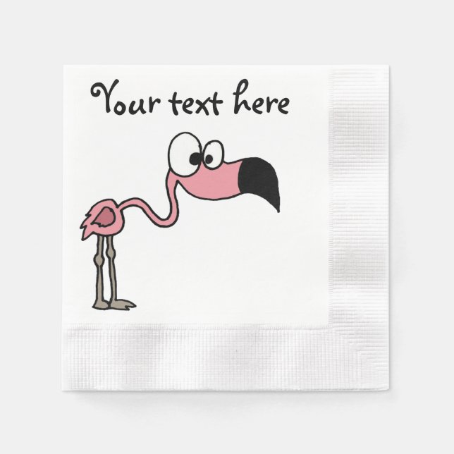 Servilleta De Papel Funny Personalizado de pájaro Flamingo Rosa (Anverso)
